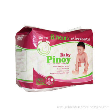 Baby Diapers with Cloth-like Backsheet and Hook-and-loop Tapes
